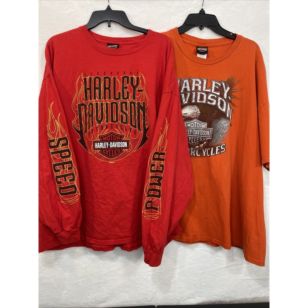 Harley Davidson Lot of 2 T-Shirts Long Sleeve & Short Sleeve Size 3XL